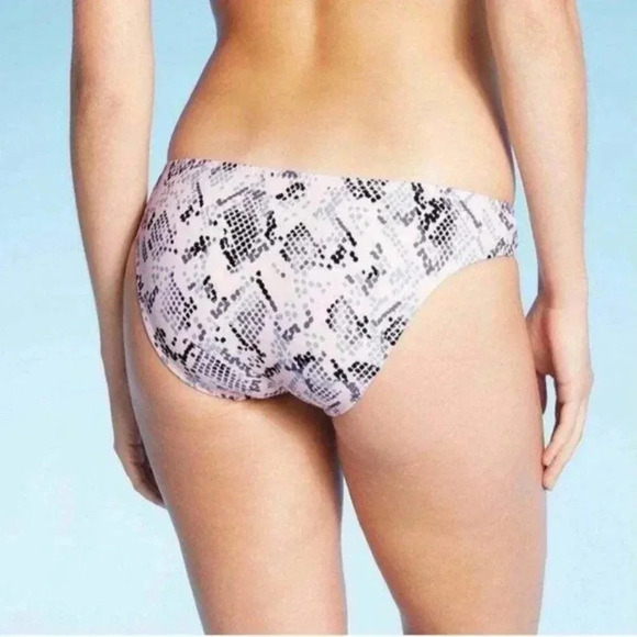 Kona Sol Light Pink Snake Print Bikini Bottom - Picture 4 of 7